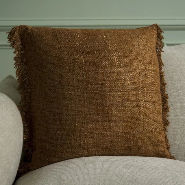 Coastal Lumiza Pillow - Rust - 20" x 20" For Sale - Image 3 of 4