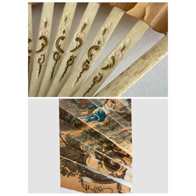 Antique C. 1910 Maquet Paris Harbor Inn New York Carved Bone Advertising Hand Fan For Sale In Miami - Image 6 of 12