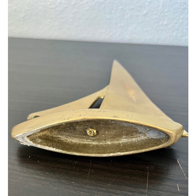 Vintage Mid-Century Brass Sailboat Sculpture For Sale - Image 10 of 11