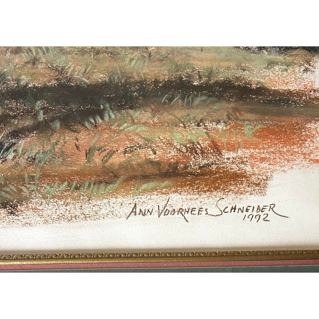 1990s Vintage Large Framed Original Pastel Portrait of a Show Horse For Sale - Image 5 of 6