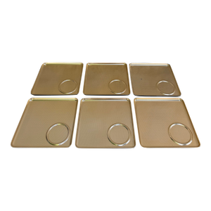 Kaymet 760/G Gold Embossed Square Trays Coaster Divot 60's Made in England