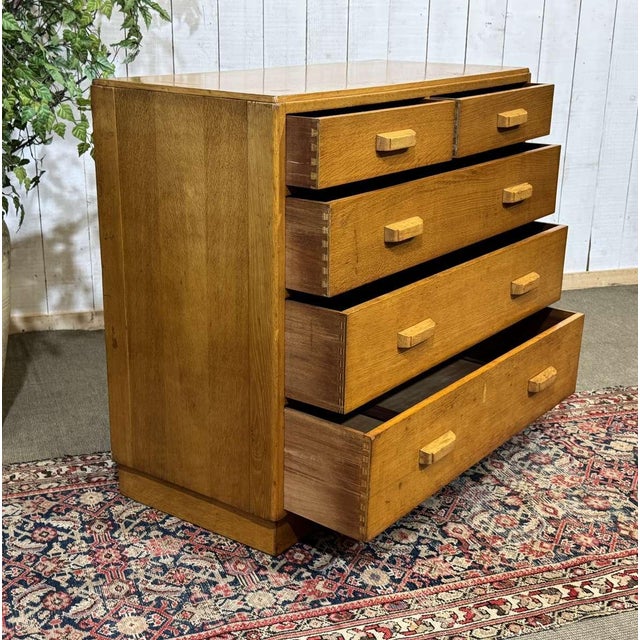 Wood English Oak Chest of Drawers, 1950s For Sale - Image 7 of 15