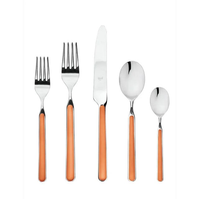Contemporary Mepra Fantasia 20-Piece Flatware Set, Orange For Sale - Image 3 of 3