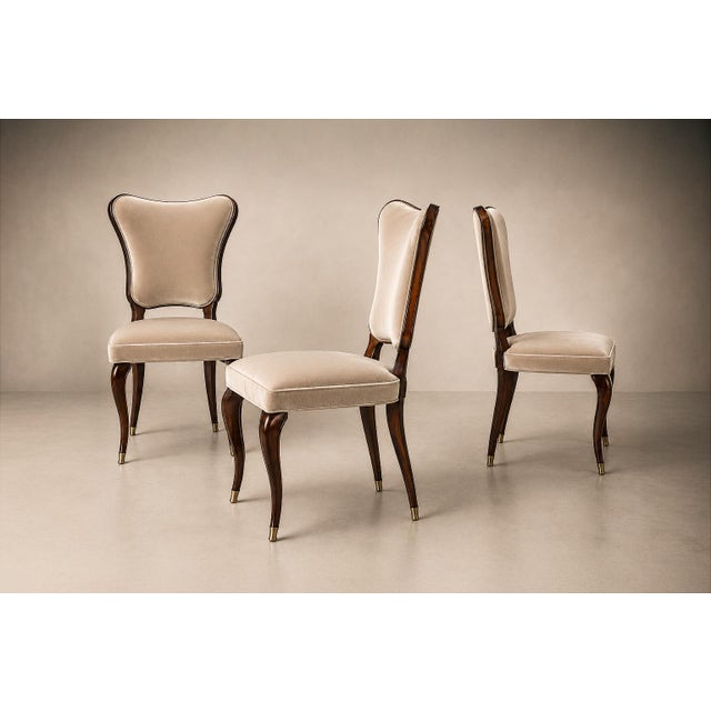 Brazilian Modern Set of Eight Dining Chairs by Pisciotta E Filhos in Rosewood & Mohair, Brazil, 1950s For Sale - Image 16 of 18