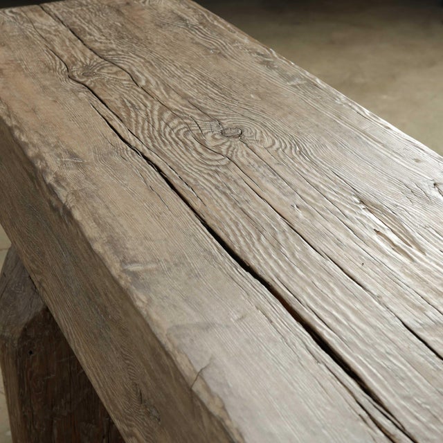 Vintage Console Table - Heritage Timber Beam - Natural Wood For Sale - Image 9 of 10