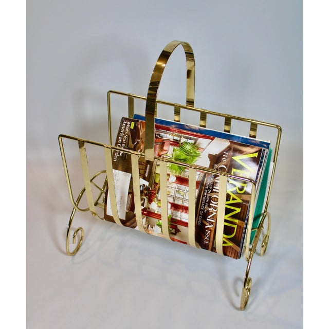1960s Vintage French Brass Magazine Rack For Sale - Image 12 of 12