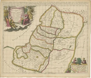 Antique Map of the Holy Land with the Location of the Various Tribes