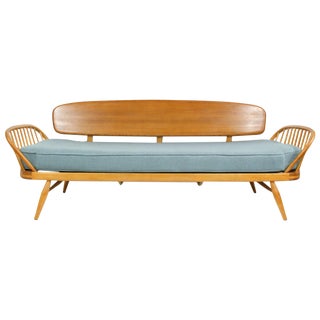 Mid-Century Blue Ercol Studio Sofa For Sale