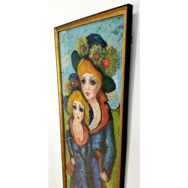 1960s Mid Century Original Oil Painting on Canvas For Sale - Image 4 of 12