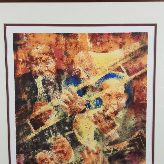 Modern Remo Squillantini, Abstract Musician Figures, 1980s, Lithograph, Framed For Sale - Image 3 of 11