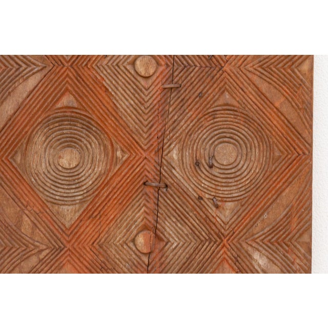 Early 20th Century Antique Uke Carve Solar Disk Igbo Door For Sale - Image 5 of 10