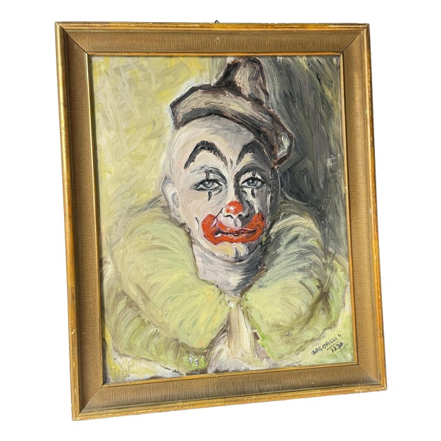 Unknown, Clown, 1960s, Oil on Canvas, Framed For Sale