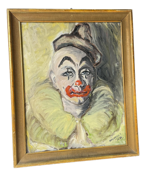 Unknown, Clown, 1960s, Oil on Canvas, Framed