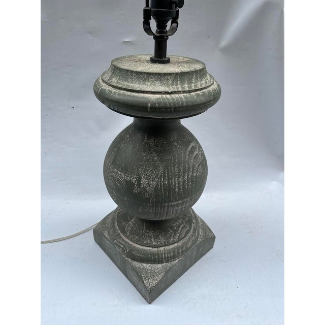 Pottery Barn Wood Lamp For Sale - Image 6 of 13