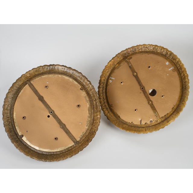 Glass 1950s Brass & Glass Flush Mount Fixture - A Pair For Sale - Image 7 of 11