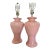Pair of Vintage Blush Pink Ceramic Diamond Pattern Table Lamps With Three Settings/No Shades For Sale