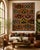 A magnificent large-scale vintage silk embroidered textile featuring an intricate all-over botanical pattern inspired by...