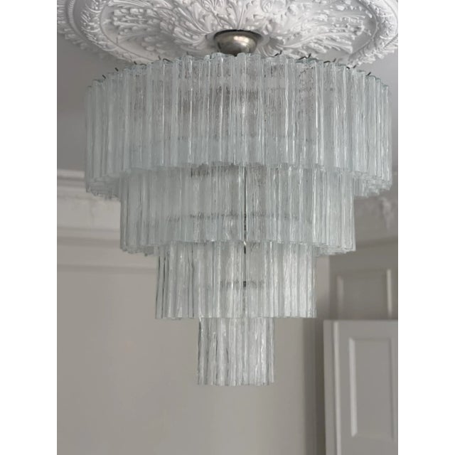 Large Mid-Century Murano Tubular Chandelier For Sale - Image 11 of 11