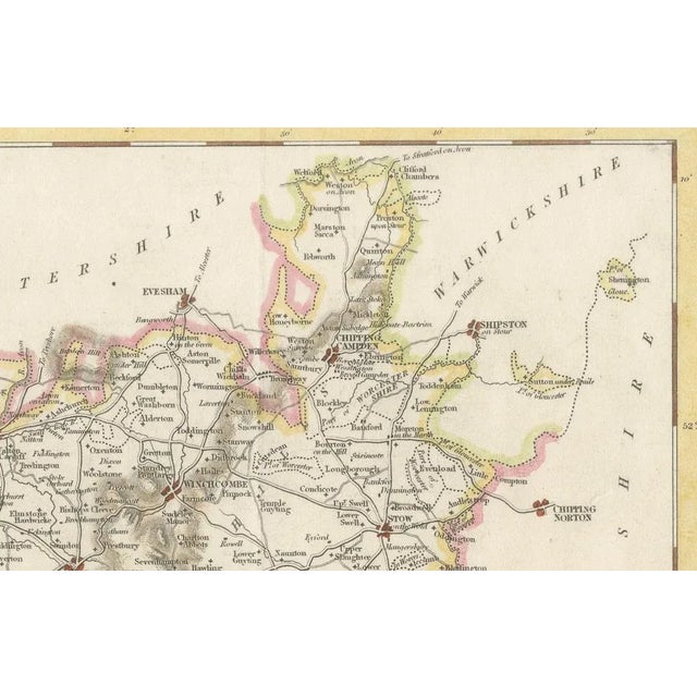 Title: Old Map of Gloucestershire by Samuel Lewis 1844 – Gloucester Cheltenham Bristol Cirencester Tewkesbury : This...