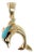 Turquoise Polished Dolphin Necklace 16" For Sale