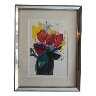 Oskar Koller, Tulips, Color Lithograph, 1992, Framed For Sale