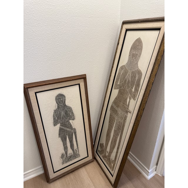 This is a rare, professionally framed set of original brass rubbings made by hand in London in the mid-20th century by my...