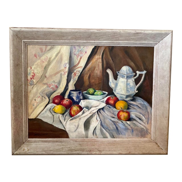 Mid 20th Century Fruit Still Life Painting, Framed For Sale