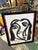 1970s Peter Keil Original Abstract Black and White Portrait Painting For Sale - Image 5 of 7