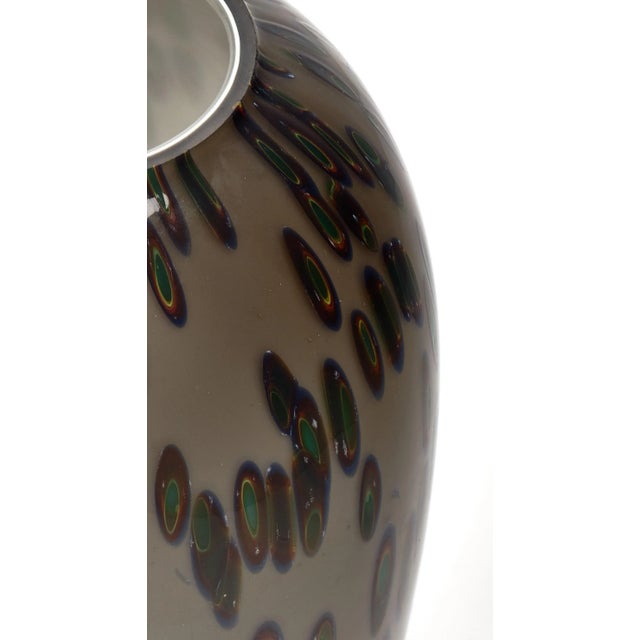 Mid-Century Modern Vintage Murano Glass “Murrine” Vase For Sale - Image 3 of 10