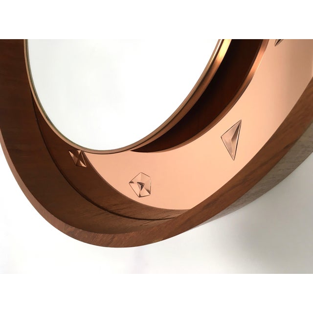 Metal Vintage Wall Mirror attributed to Guglielmo Ulrich attributed to Fontana Arte, Italy, 1950s For Sale - Image 7 of 12