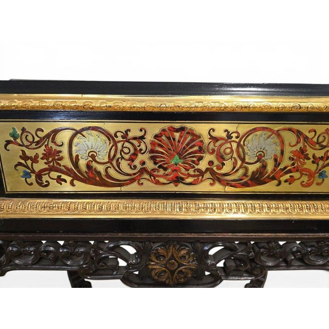 Metal 19th Century French Boulle Marquetry Jardinière in Gilt Brass, Silver and Inlays, 1880 For Sale - Image 7 of 15