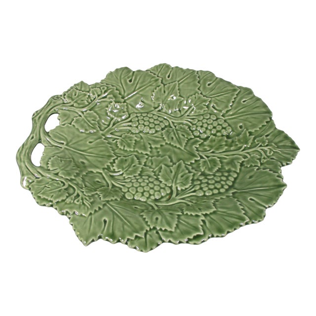Vintage Portuguese Leaf Shaped Serving Bowl For Sale