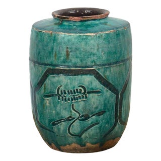 Antique Turquoise Green Vase, 1820 For Sale