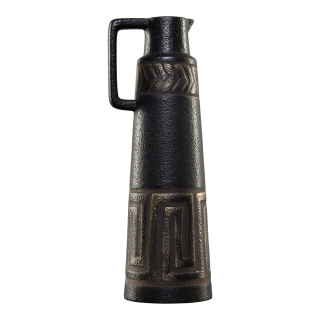 Mid Century Signed Ewer Form Ceramic Vase by Ceramano of West Germany For Sale