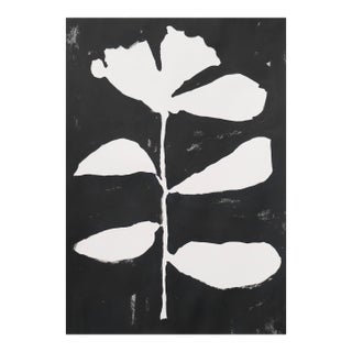 Ink + Petals 13 — Minimalist Floral Line + Form Abstract in Black + White — Mary Elizabeth Marvin Fine Art For Sale