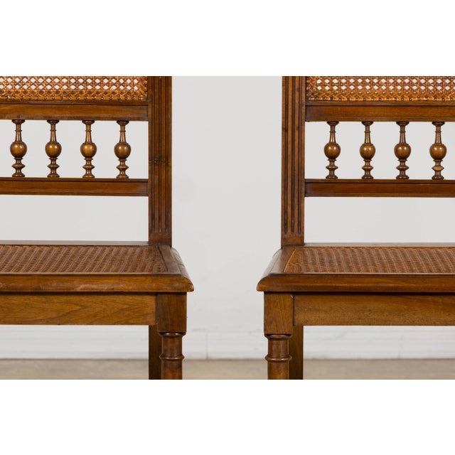 Antique French Henri II Style Walnut Caned Dining Chairs, Set of 8 For Sale - Image 4 of 18