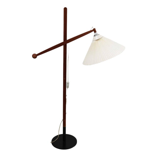 Danish Model 325 Floor Lamp in Teak by Vilhelm Wohlert for Le Klint, 1957 For Sale