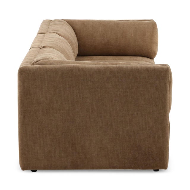 Contemporary Cocoa Upholstered Sofa For Sale - Image 3 of 7