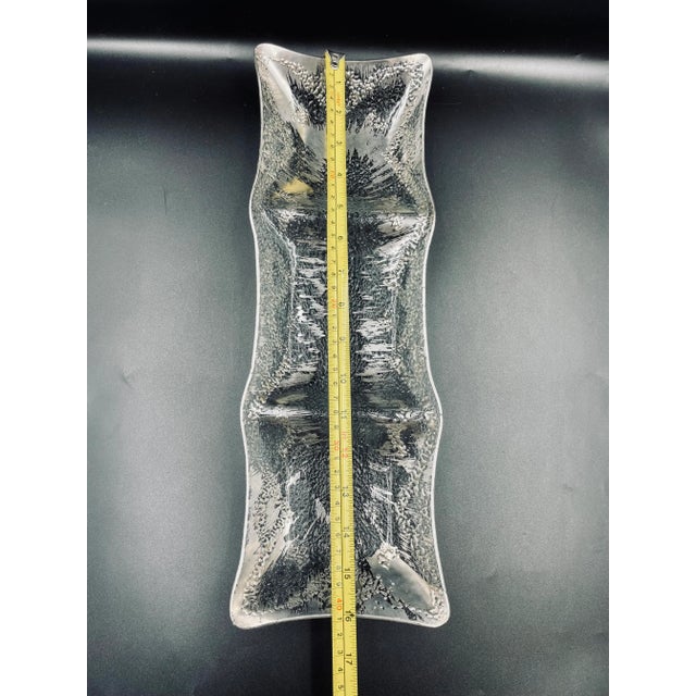 Vintage Dorothy Thorpe Silver “Atomic Splash” Indented Oblong Serving Platter and Corresponding Elongated Server- 2 Pieces For Sale - Image 11 of 13