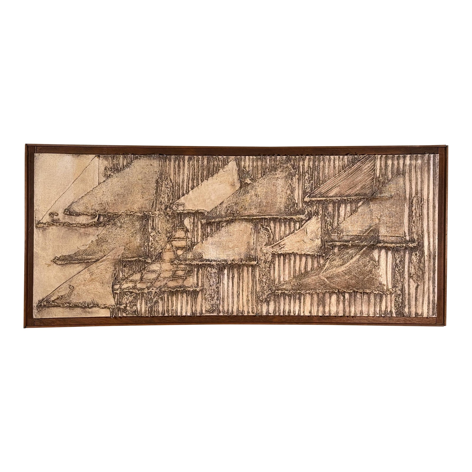 Vintage Mid-Century Abstract Mixed Media Textural Wall Panel, c.1960s