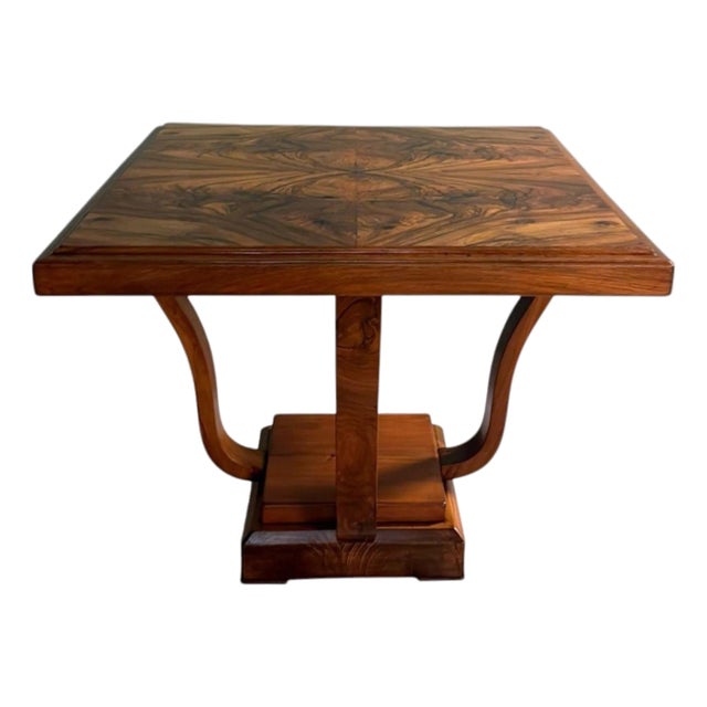 Late 19th Century Italian Art Deco Square Coffee Table With Dual-Tier Base For Sale