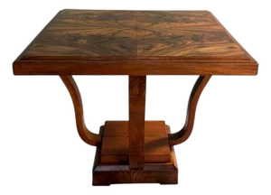 Late 19th Century Italian Art Deco Square Coffee Table With Dual-Tier Base
