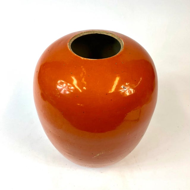 19th Century Chinese Porcelain Orange Ginger Jar For Sale - Image 4 of 8
