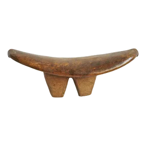 Vintage Old Dinka Wood Headrest