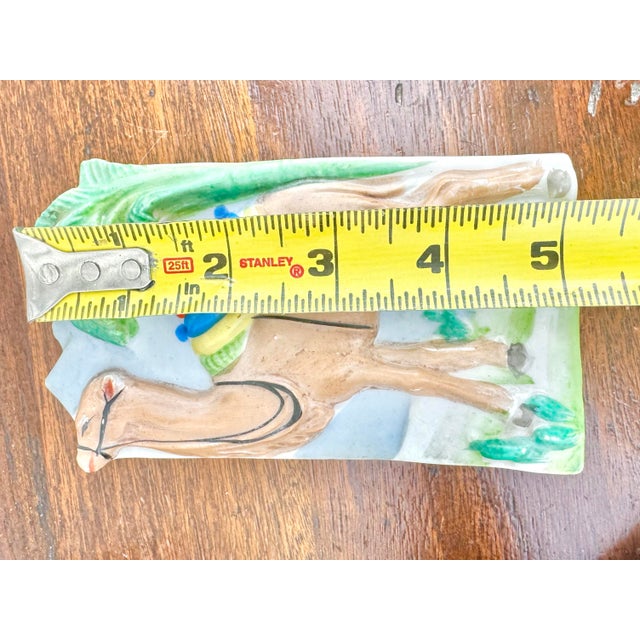Mid 20th Century Vintage Japanese Porcelain Camel Wall Pocket, Hand-Painted Figural Vase, Mid-Century For Sale - Image 5 of 11