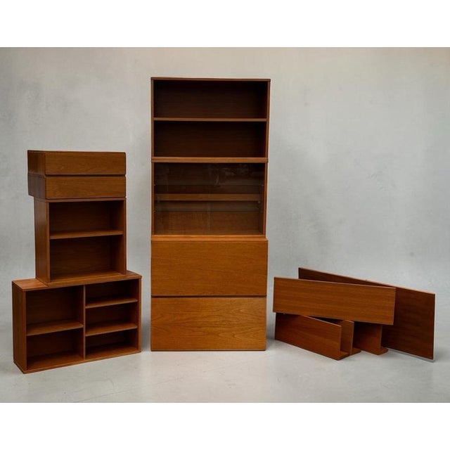 Mid-Century Modern Floating Display Cabinet with Shelves and Drawers, Set of 13 For Sale - Image 16 of 16