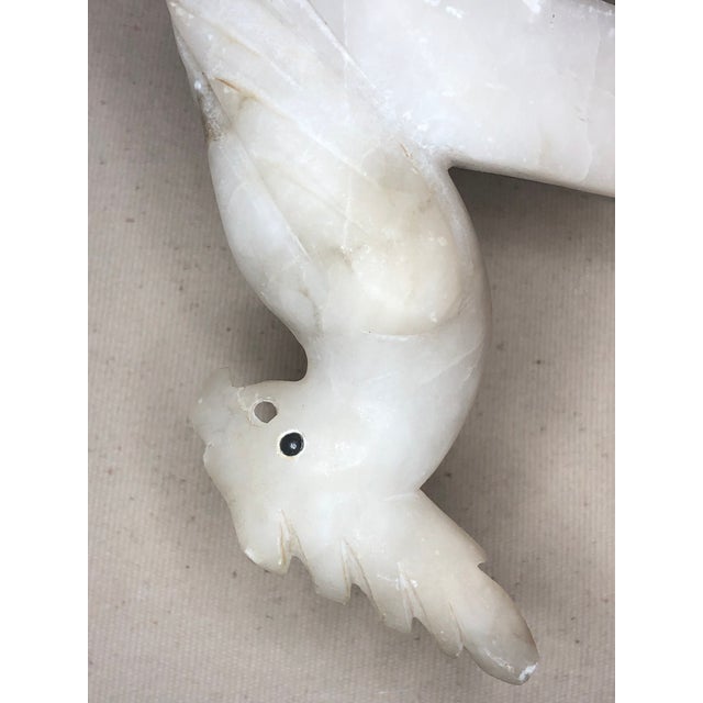 1940s Signed Limited Edition Italian Cockatoo Alabaster Ashtray Catchall Trinket Dish For Sale - Image 4 of 9