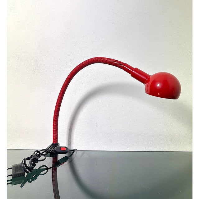 Red Vintage Enamelled Metal Chandelier by Isao Hosoe for Valenti Luce, Italy, 1960s For Sale - Image 8 of 8
