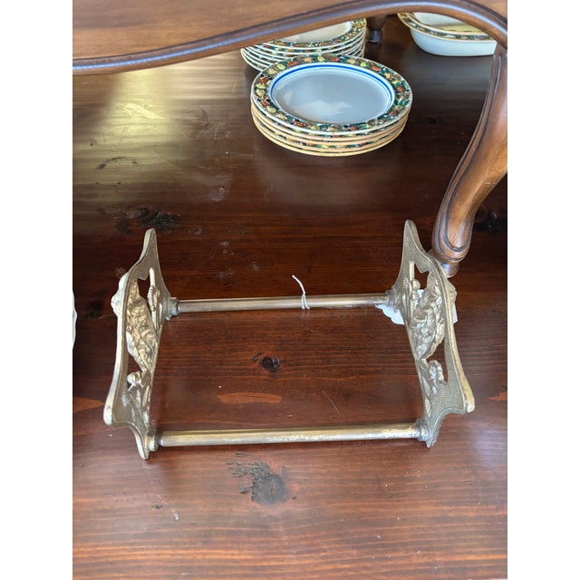 Art Nouveau Art Nouveau Brass Plated Owl Expanded Book Rack For Sale - Image 3 of 4