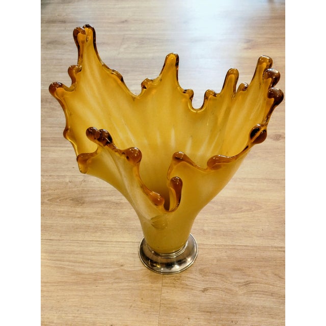 Large Yellow Glass Vase, Spain, 1960s For Sale - Image 4 of 8